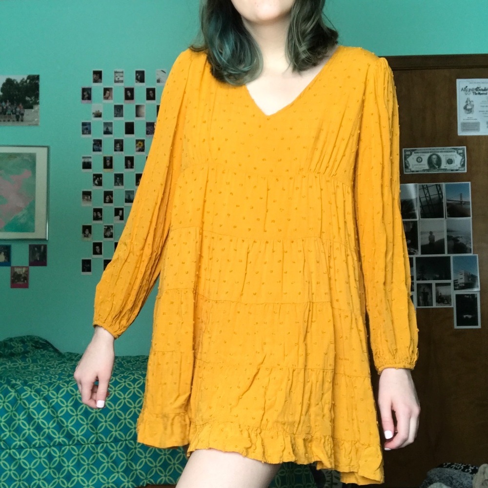 Yellow Long-Sleeve Dress